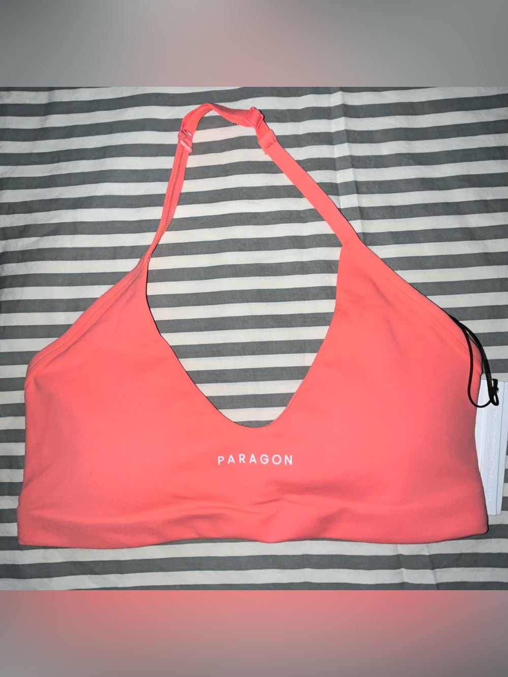 Paragon Fitwear FormLux Enhance Halter Sports Bra in Juicy Peach Size M